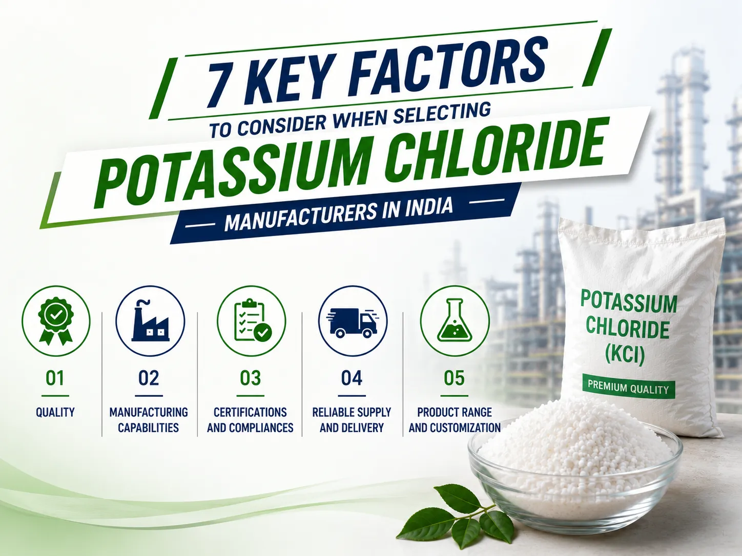 Premium-grade products from Potassium Chloride Manufacturers in India, delivering reliable chemical solutions for industrial applications.